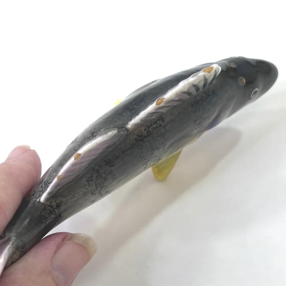 Vintage UCAGCO Fish Salt Pepper Shakers Brown Trout Yellow Perch Japan